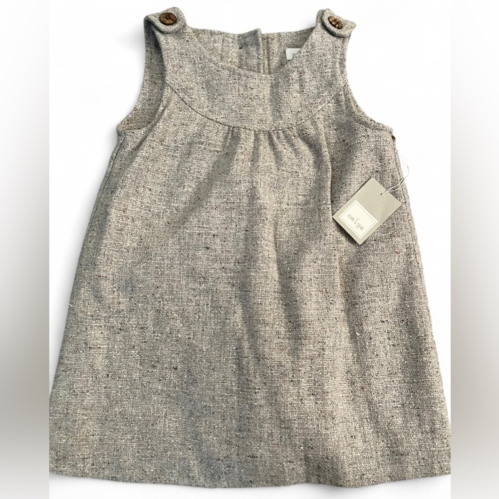 NWT Neige Grey Knit Button Little Girls Dress Size 3Y